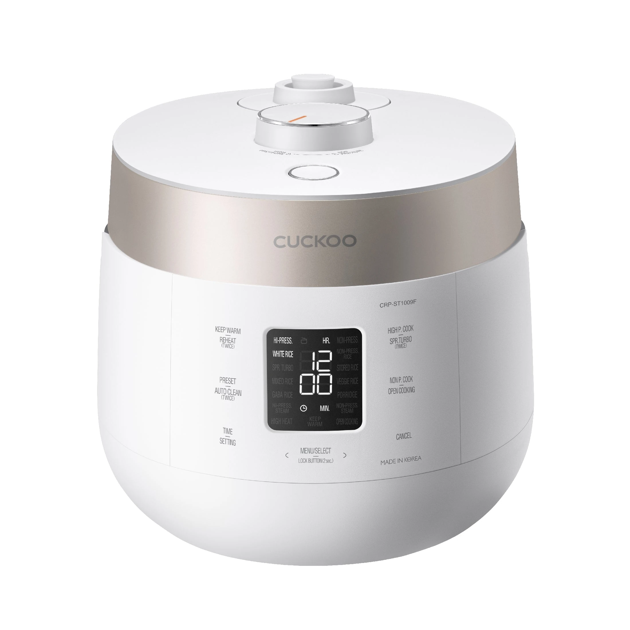 Cuckoo CRP-ST1009F ten-cup Twin Pressure cooker in white