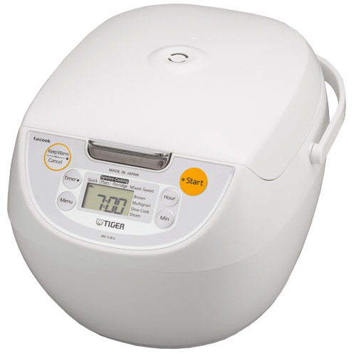 Tiger JBV-S10U rice cooker; the JBV-S10U model marking is visible on the lower front panel.