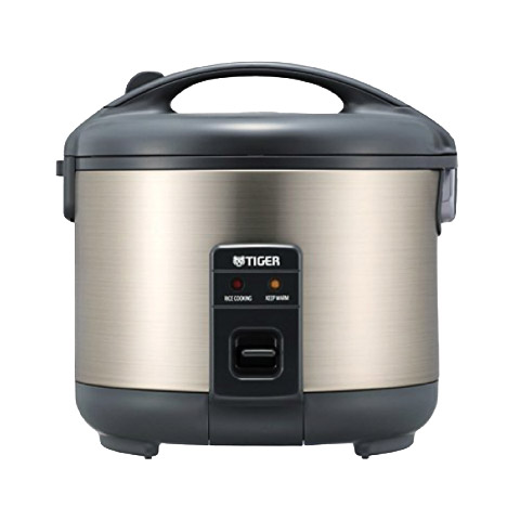 Tiger JNP-S series cooker from the official page listing JNP-S15U and three larger or smaller capacities; the photographed unit's exact capacity is not identified.